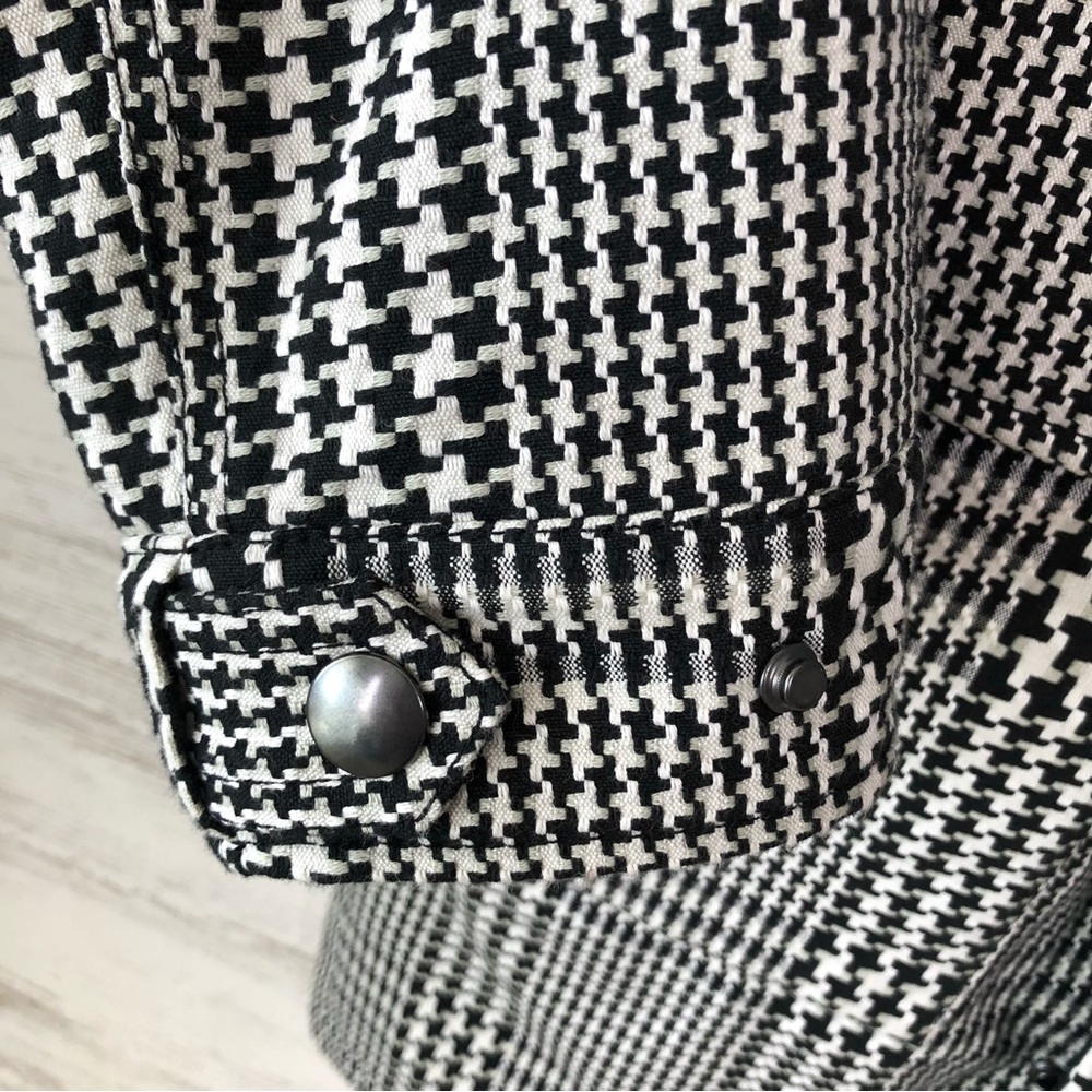 NWOT MOUSSY Houndstooth Plaid Wool Knit Coat with Fur Trim Sz 1 Small - Picture 8 of 16